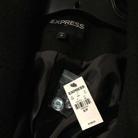 Express Black Pea Coat - Picture 7 of 9